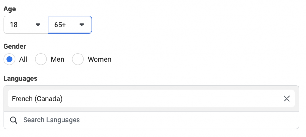 facebook saved target audience demographics example