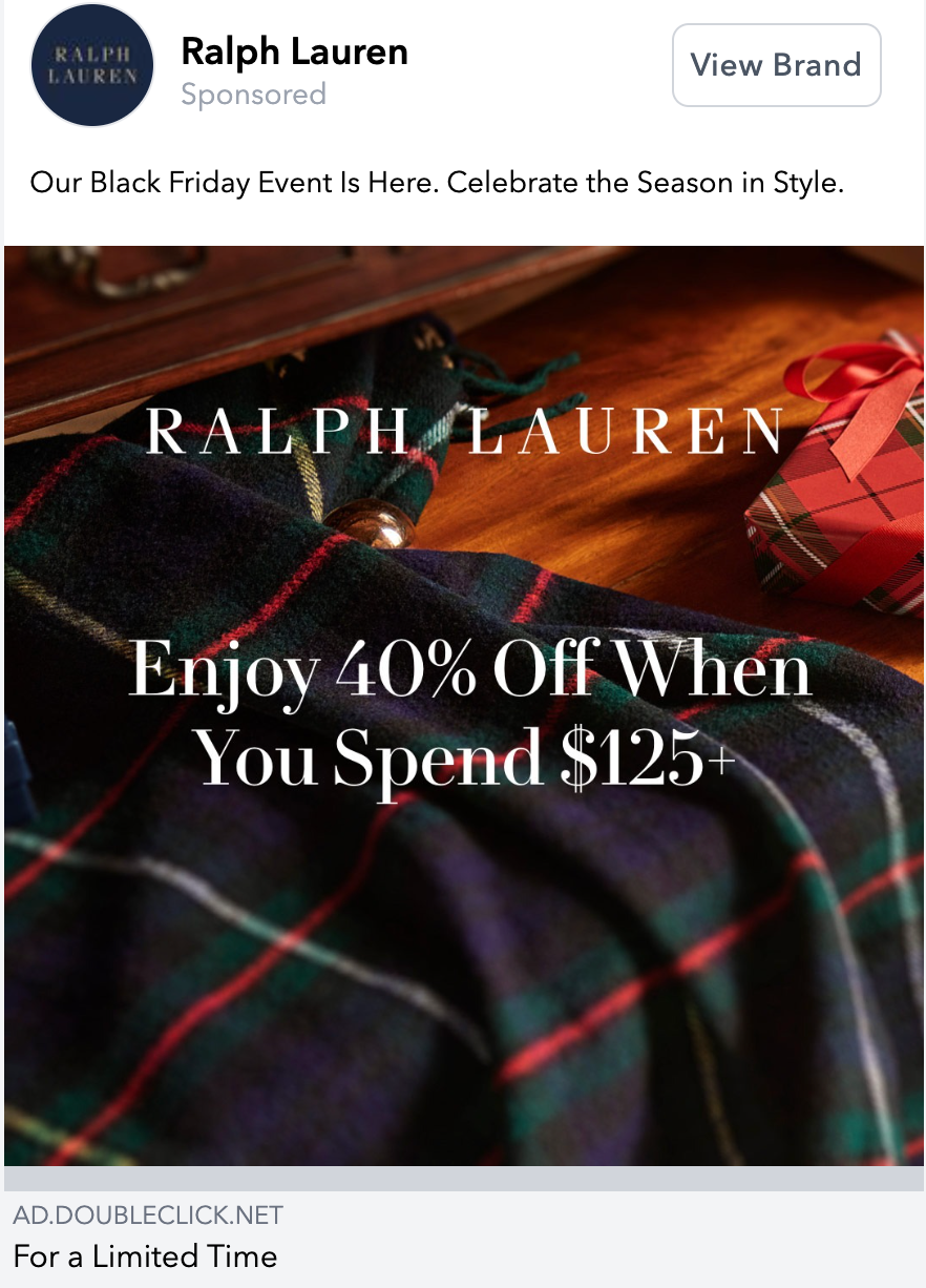 Ralph Lauren Facebook Ad